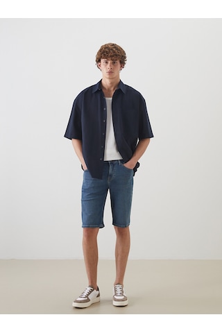 Lcw Jeans İndigo Standart Kalıp Erkek Jean Şort