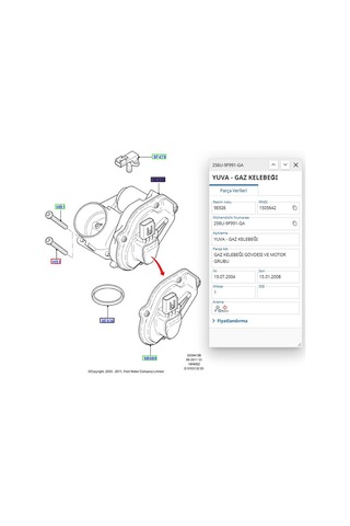 Gaz Kelebek Yuvası Benzinli Fiesta Focus 1.25 Zetec-s Pıe 7.03703.72.0 - 2s6u 9f991 Ga