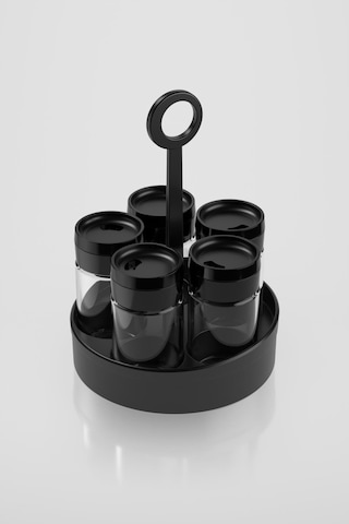 Renga Dorian 105 Ml 5'li Cam Baharatlık Seti 161006 Siyah Siyah