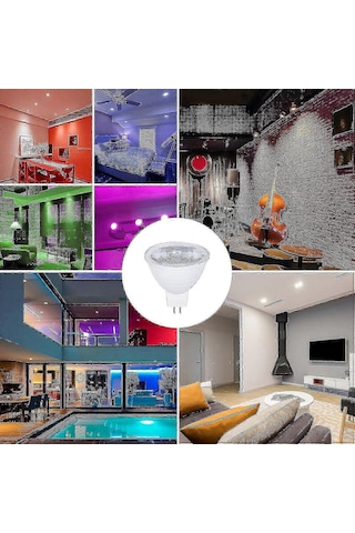 4'lü Mr16 3w Renk Değiştiren Gu5.3 Led Ampul Paketi, Ac/dc 220v Ab Fişi, Kısılabilir Rgb + Sıcak Beyaz 3000k, Uzaktan Kumandalı Reflektörlü - Kaiyi Diğer