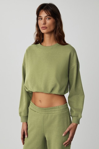 GRIMELANGE Dewanna Kadın Uzun Kollu Crop Yeşil Eşofman Takımı Yeşil