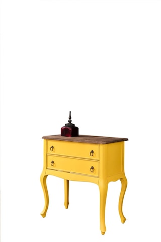 Wooding Masif 2 Çekmeceli Sarı Ceviz Komodin - Mini Konsol