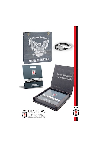 Beşiktaş Lisanslı 2'li Silikon Yetişkin Bileklik Kişiye Özel Kutu 001