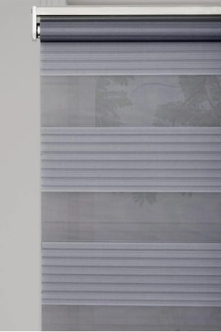 Kidmex Ithal Gri Plisei Zebra Stor Perde Oygusuz