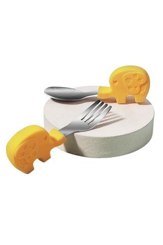 Kısa Saplı Çocuk Paslanmaz Çelik Çatal-sarı 05 Sarı