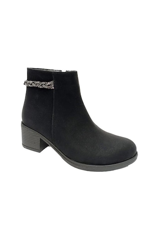 Fix 9309 Yağlı Deri Trend Fashion Fermuarlı Kadın Bot Siyah