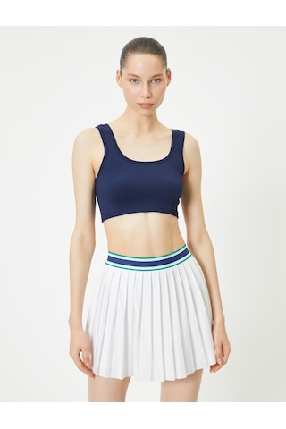 Koton Spor Yarım Atlet Dikişsiz Fitilli Slim Fit Kapsız Lacivert 4sak30202nk Lacivert