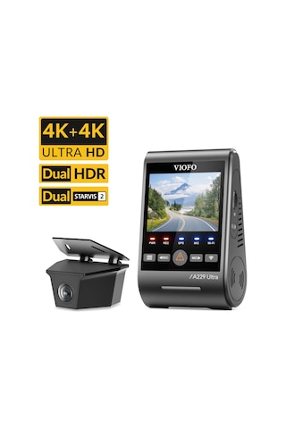 Viofo A229 Ultra 2 Kameralı Ön Ve Arka Dış Su Geçirmez 4k+4k Sony Starvis 2 Sensörlü Dual Hdr Wi-fi 6 Gps'li Araç Kamerası