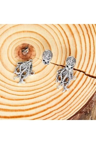 Kadınlar İçin Retro Ahtapot Küpeler - Şık Ve Abartılı Hayvan Küpeleri - Antik Altın