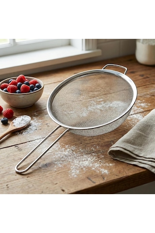 Lexroo Paslanmaz Çelik Saplı Mutfak Süzgeci - 17 Cm - 22 Cm 22cm