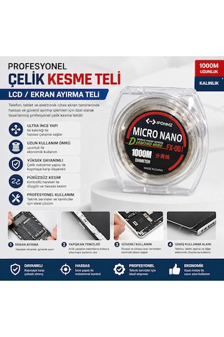 Micro Nano 0.05mm 1000m Lcd-ekran Ayırma Teli - Profesyonel Çelik Kesme Teli