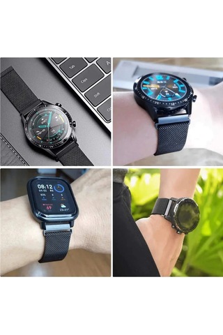 Honor Magic 2 42mm Metal Hasır Mıknatıslı 20mm Saat Kordonu