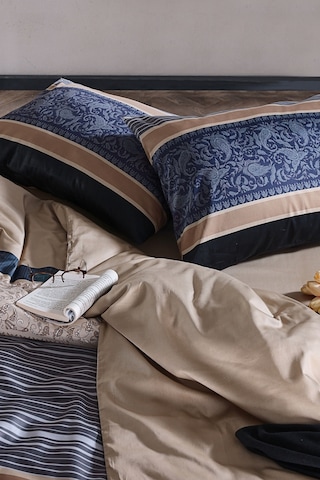 Doqu Home Saten Nevresim Takımı Clair Çift Kişilik - Bej Çok Renkli