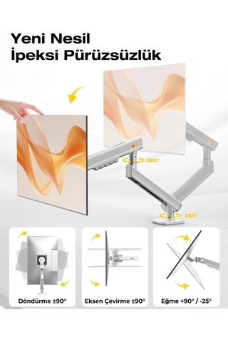 Lexroo North Bayou A5-xs 17''-32'' Tek Kol 2-9 Kg Vesa Uyumlu Monitör Standı Gri