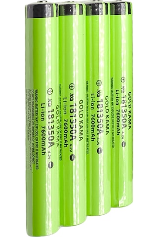 181350a 7600mah 4.2v Li-ion Şarjlı Pil - 4 Adet 13.2 Cm Uzunluk - 92 Gram - Dev Boy