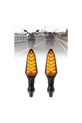 Motosiklet Led Sinyal Lambası Sarı Sinyal Işığı Vidalı Universal Montaj Dayanıklı Tasarım