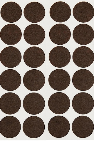 Yapışkanlı Keçe 20 Mm Kahverengi 96 Lı Baza, Koltuk, Kanepe Ve Masa Ayağı Koruyucu Krom