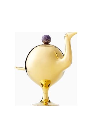 Jonathan Adler Bird Pirinç-ametist Detaylı, Lüks Koleksiyonluk Dekoratif Kutu Gold