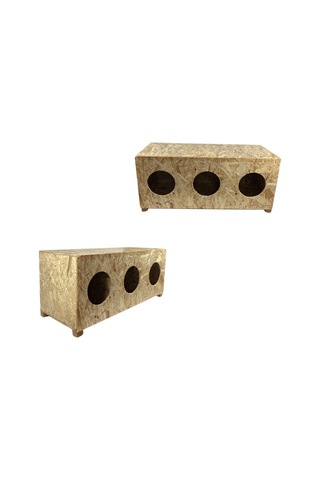 Reyo Kedi Evi Dış Ortam Uygun 3'lü Ahşap Kedi Evi Osb 93 x 41 x 39 CM CAT11