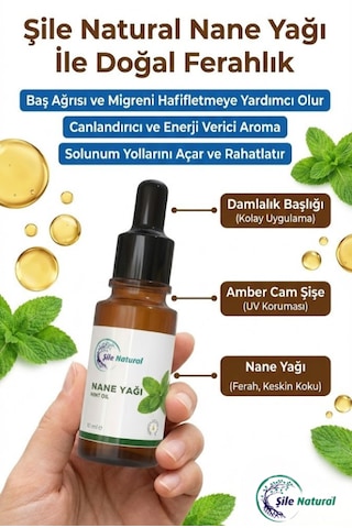 Nane Yağı - Konsantrasyon & Odaklanma Destekli Saf Uçucu Yağ - Mentol Etkili 10 Ml