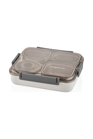Agonlife1200ml 4 Bölmeli Paslanmaz Çelik Lunch Box Çok Renkli