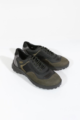 Dgn 9747 Erkek Bağcikli Sneakers Ayakkabi Haki Nubuk