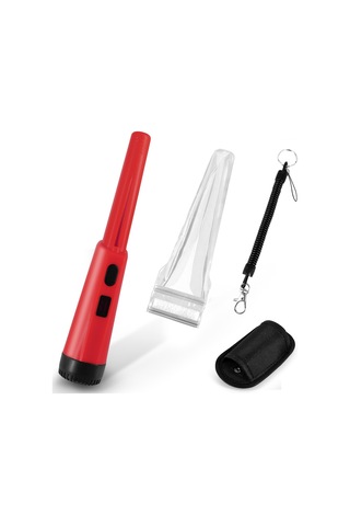 Lcd Ekran Metal Dedektörü Pinpointer El Pin Pointer Değnek Yetişkinler Çocuklar İçin Yaylı Tokalı Hazine Bulucu Probu Pilsiz - Kırmızı