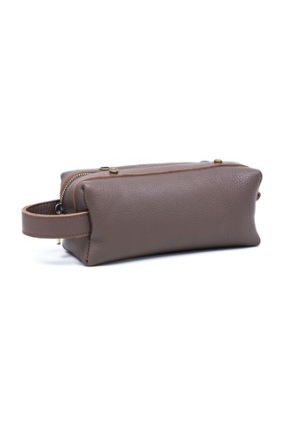 Gillario Design 06 Unisex Full Deri Toprak Renk Dopp Kit