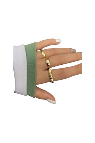 X-Lady Accessories Kadın Yüzük Seti 3'lü Gold Altın
