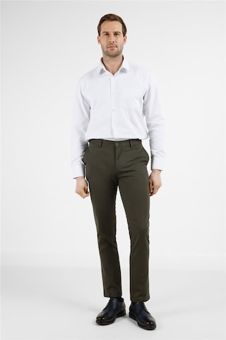 İmza Haki Yan Cep Düz Paça Pamuklu Slim Fit Chino Casual Pantolon 1003255165 Haki