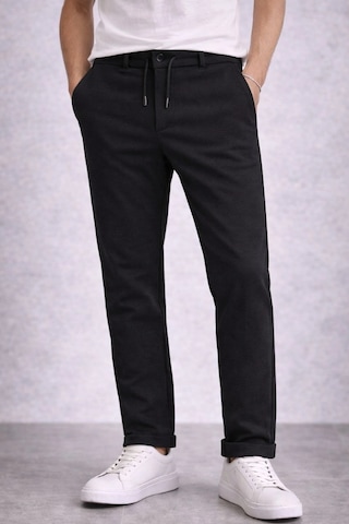 Wear Vexel Erkek Diagonel Mikro Dokulu Duble Paça Cepli Pantolon , Modern Kesim - Siyah Çok Renkli