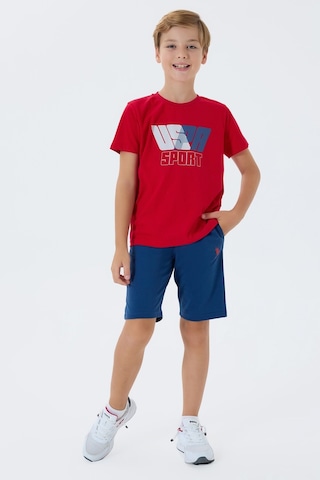 U.s. Polo Assn. Erkek Çocuk Kırmızı Bermuda Takım Us2432-c-v3 Kırmızı