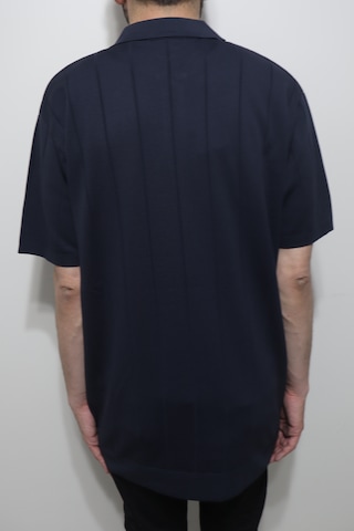 Santa Dmctekstil Erkek 2500 Çizgili Spor Kesim Rahat Kalıp Polo Yaka Battal Triko T-shirt Lacivert