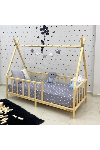 Markaawm Montessori Yatak Doğal Çam Ağacı Kızılderili 80x180 Genel