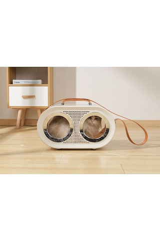 M-Pets Radio Kedi ve Küçük Irk Köpek Taşıma Çantası Beyaz 50 x 23 x 31 CM