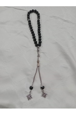 Siyah Plastik Boncuklu Tespih Siyah