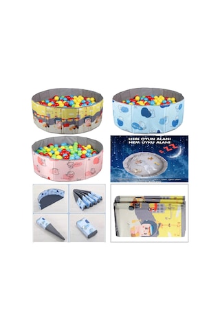 Baby Marine Katlanır Aktivite ve Mint Top Havuzu 4 Renk 150 Top