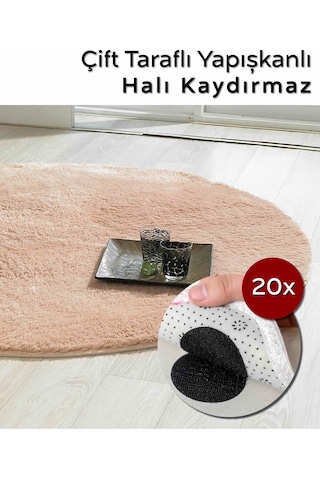 20 Adet Sabit Cırt Halı Kaydırmaz Çift Taraflı Bant Bağlayıcı Manyetik Bant
