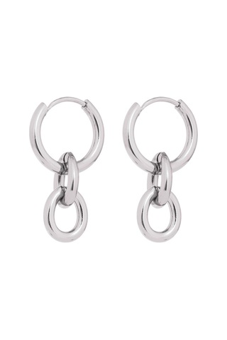 Gümüş Eetit Paslanmaz Çelik Yuvarlak Sıradışı Damla Küpe Kadınlar İçin Çok Renkli