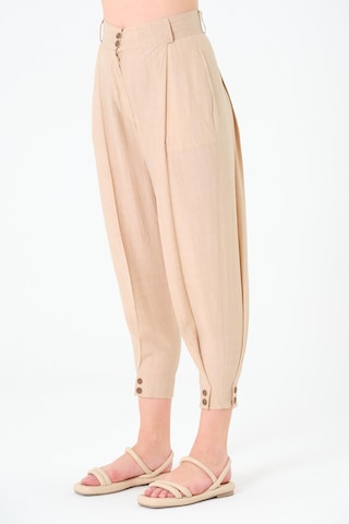 Sortie Collection Paça Düğmeli Pantolon Bej