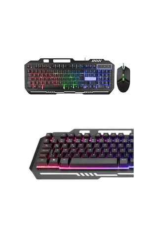 Northcity Pg8018 Işıklı Mekanik Gaming Klavye Mouse Seti Siyah - Led Oyuncu Klavyesi