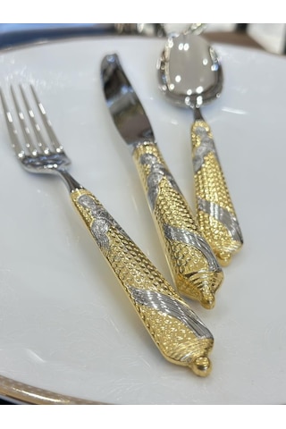 Joy Carmen Embossed Gold 89 Parça Çatal Kaşık Bıçak Takımı