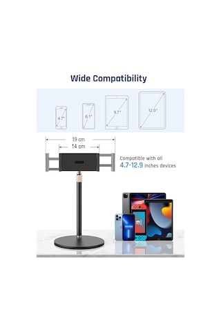 Masaüstü Metal Telefon Ve Tablet Tutucu Stand Açı Ve Yükseklik Ay