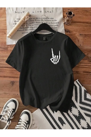 Hazego Erkek Baskılı Oversize T-shirt - Siyah