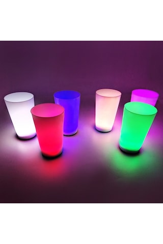 Glow Partisi Bardakları 6 Renk 6 Adet 1.5 Oz 4.5 X 6.5 Cm Renkli