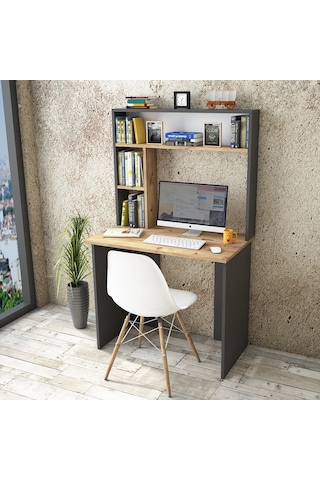 Robinhome Robin Home Cornelia No 2 Çalışma Masası Kitaplık Çam Gri Antrasit