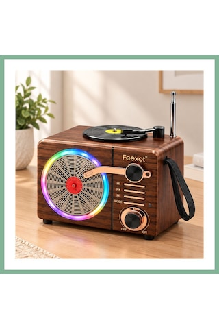 Bşkvirgo Işıklı Retro Bluetooth Fm Radyo Hoparlör - Usb & Type-c Şarjlı Bsk2026