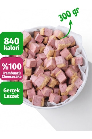 Freeze Dried Frambuazlı Cheesecake Kurutulmuş Çıtır Cheesecake Küpleri, Tatlı Küpleri Atıştırmalık - 300 Gr