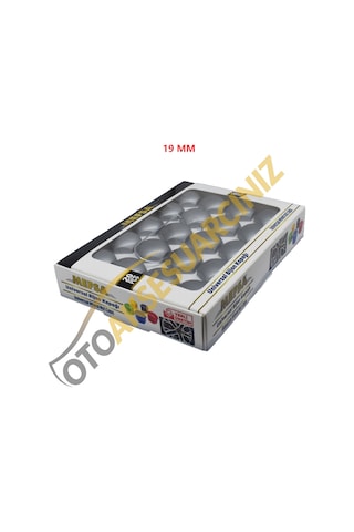 A Kalite Mefsa Bijon Kapağı Düz 19 Mm Gri 20 Li Set