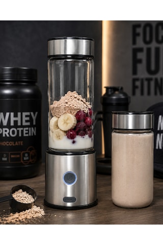 Çift Hazneli Cam Blender Usb Şarjlı Smoothie Ve Buz Kırıcı Blender - Lisinya Diğer